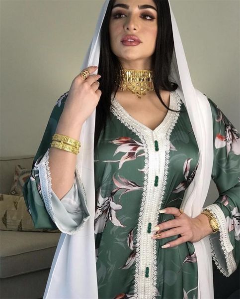 

casual dresses elegant middle east women print maxi dress muslim jalabiya abaya full sleeve arabic islamic dubai clothes ribbon buttons, Black;gray
