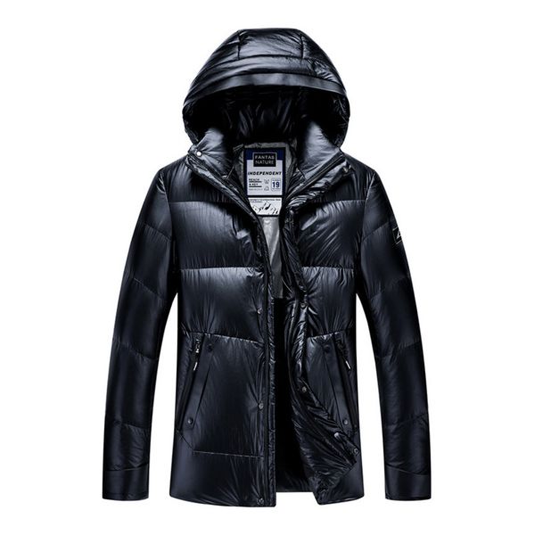 

new 2020 winter short with warm hood youth medium-aged casual thickened down outwear male jacket qw1r, Black