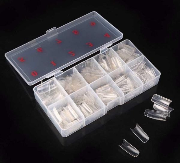 

500pcs transparent/natural ballerina nail art tips false coffin nails art tips flat shape full cover manic wmtnsq sqtrimmer, Red;gold