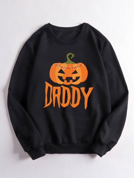 

men halloween letter graphic sweatshirt 23v2#, Black