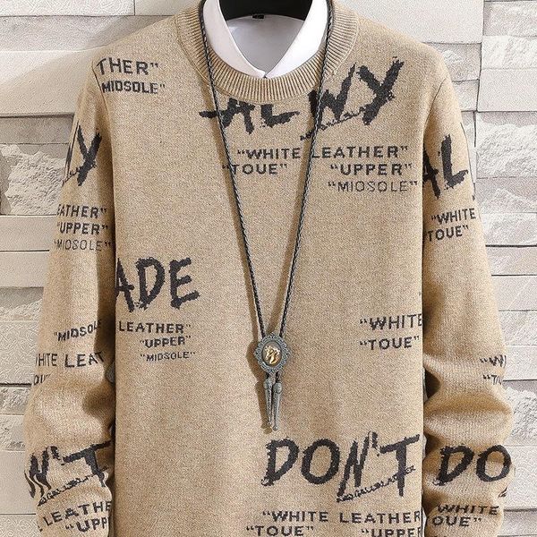

men's sweaters autumn winter sweater fashion trend korean round neck long-sleeved pullover casual comfortable and friendly 3xl, White;black