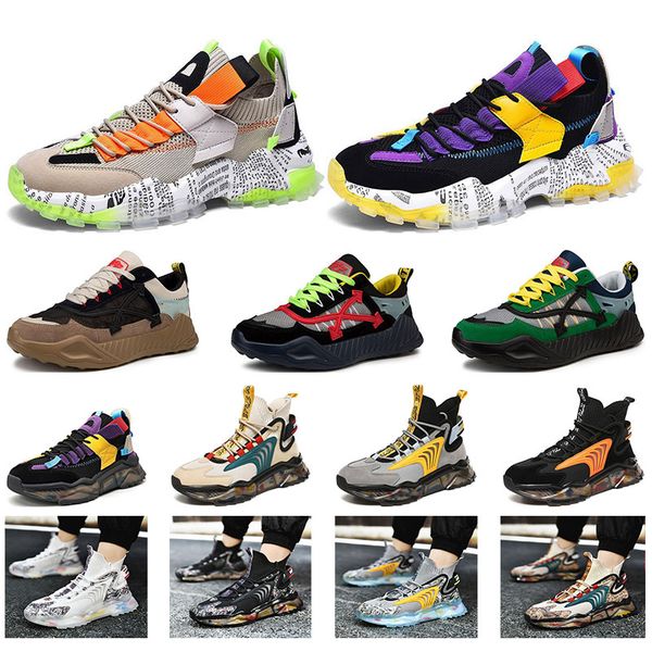 

wholesale mens running shoes colorblock casual sneakers gray daily low-socks shoes round toe laces size 40-46