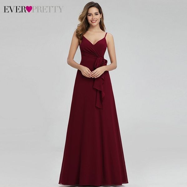 

new arrival long a line v neck robe de soiree ever pretty burgundy evening dresses for party abendkleider 2020 lj201118, White;black