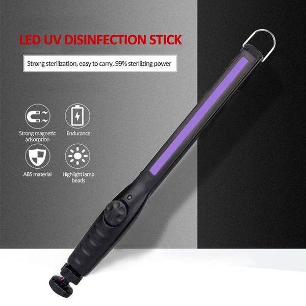 

home disinfection lamp 30 led uv disinfection lamp battery charging portable uvc sterilizer light hanging hook stick lamp