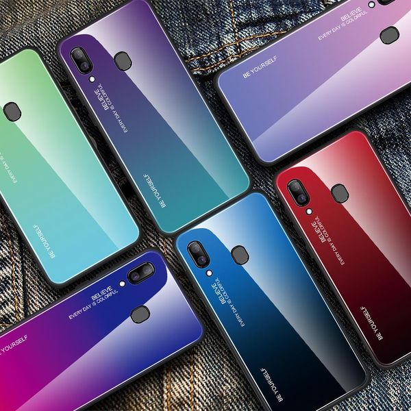 

для samsung galaxy a40 case роскошный жесткий стеклянный градиент защищает чехол для samsung a30 a20 a10 s a 40 30 wmtzuw loveshop01