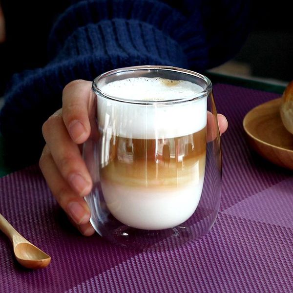 

espresso tea milk cup double transparent glass heat insulation drinking glasses wine whisky beer cocktail stemless wine glass wmtmuj xhhair