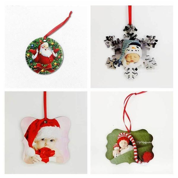 

factorymkv1mdf square sublimation christmas ornaments decorations snow round transfer printing diy blank consumable xmas gifts
