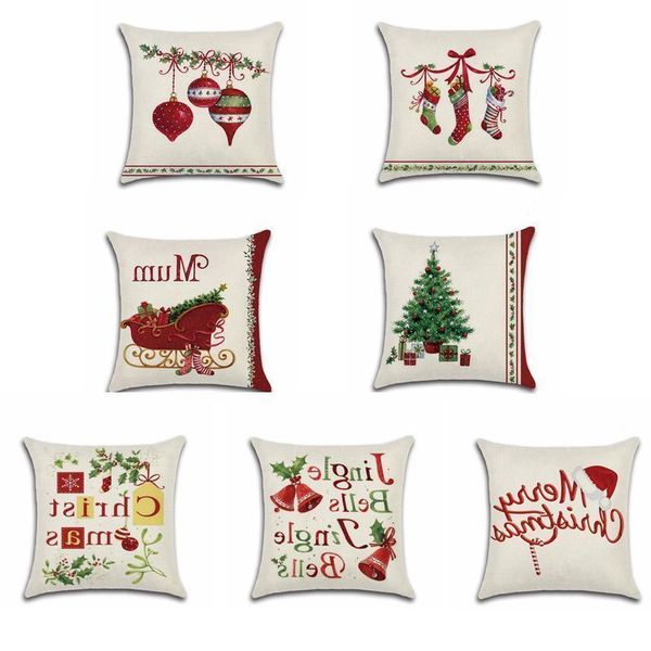 

christmas pillow case cartoon throw pillow covers square sofa decorative headrest cushion cover xmas pillow case