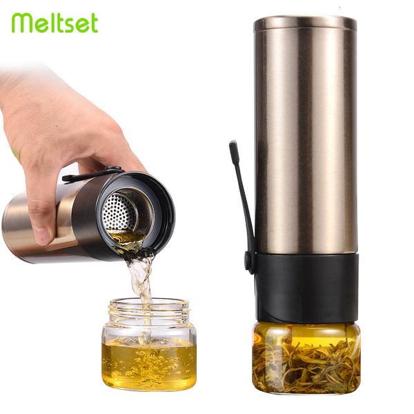 

thermos fles water portable stainless steel tea partition thermosbottle rice glass tea cup coffee mokken 400ml