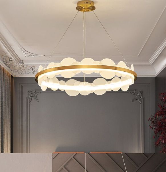 Il cerchio del soggiorno nordico ha condotto le lampade a sospensione di lusso post-moderno modello camera ristorante bancone bar camera da letto lampadario acryilc
