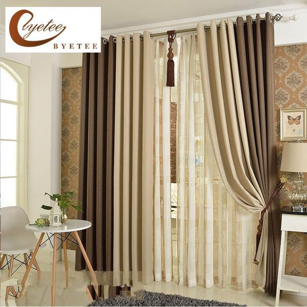 

curtain & drapes [byetee] korean solid color linen shade cloth cotton curtains living room bedroom finished custom curtains1