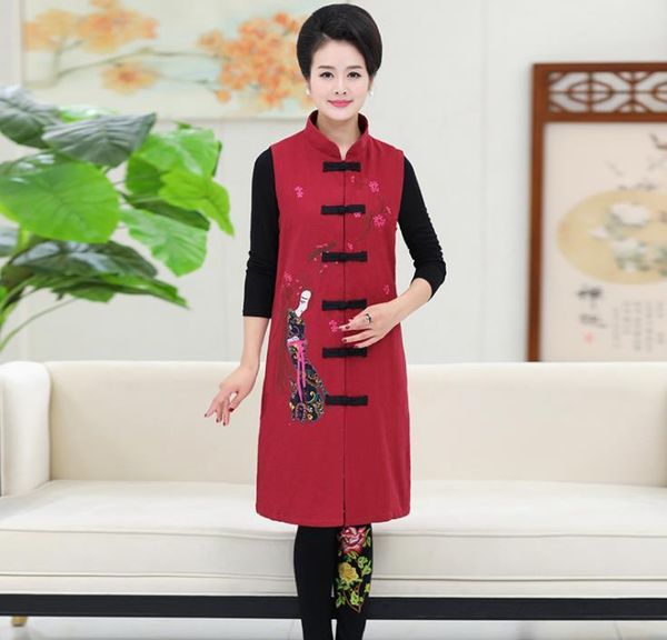 

new autumn ethnic style women big embroidered black waistcoat jd4q, Black;white