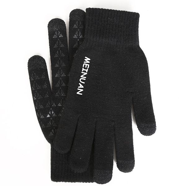 

knit touch women screen autumn men couples style wool and velvet anti - slip winter warm weave gloves dhl