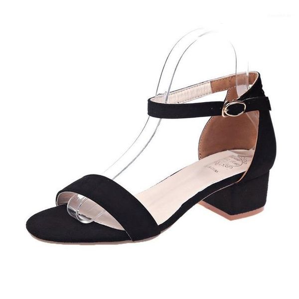 

dress shoes 2021 brand summer womens suede sandals comfortable casual solid color black white elegant ladies zapatos de mujer1