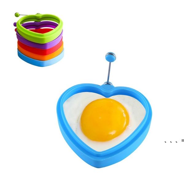 NewRound Heart Fry Anel de Ovos Panqueced Molde de Panela Ferramentas Silicone Egg-Ring Molds Cozinha Cozinha Ferramenta de Cozinha Anéis Panquecas Acessório ZZF13211