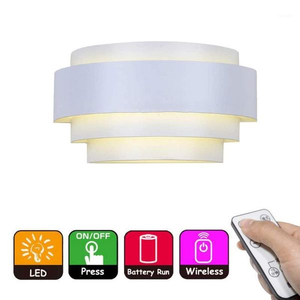 

remote control led usb rechargeable battery lamp white lampshade not hardwired dimmable wall lamp battery not included1