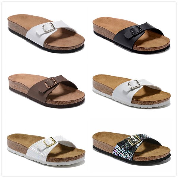 

Madrid Newest Cork Slippers fashion Authentic slide Floral brocade Rubber mens slippers Gear bottoms striped Flip Flops women Beach causal Sandals, 07