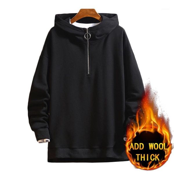 

new winter men sweatshirt pullover warmth hip hop style of decorative design same clothes of stars suitable for jogging walking1, White;black