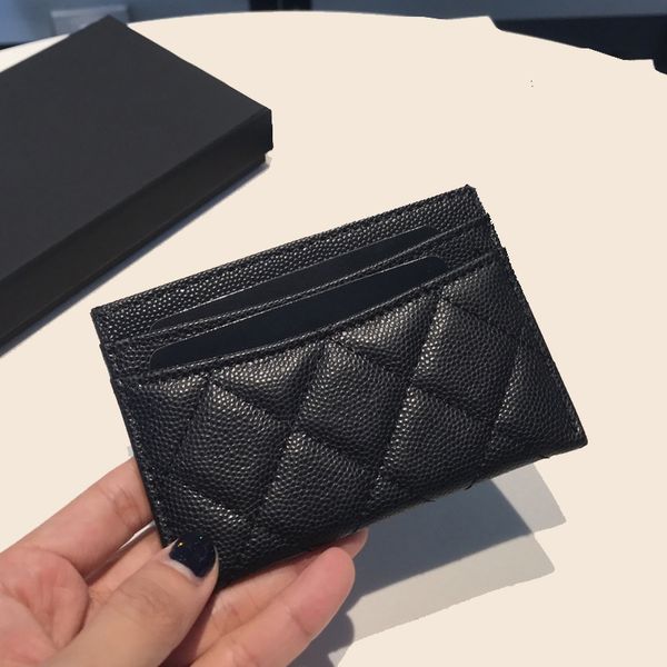 

credit card holder c black calfskin caviar wallet genuine leather men womens card holders coin purse pocket porte cartes de luxe quality, Brown;gray