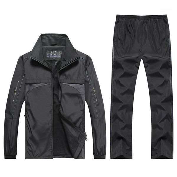 

men's tracksuits autumn sportswear men's sets streetwear two-piece suite casual outerwear couple coat leisure running wear 5xl1, Gray