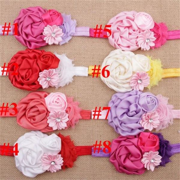 

new baby bows fashion girls headwear retail bands lace mix rose headbands children flower hair accessories yh562