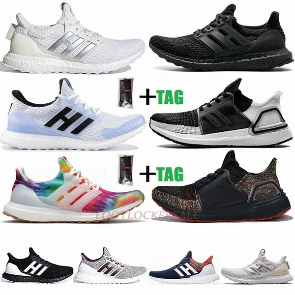 

2021 ultra boost 3.0 4.0 cream white triple black ash blue pink ultraboost trainers for men women oreo gym red sports sneakers running shoes, White;red