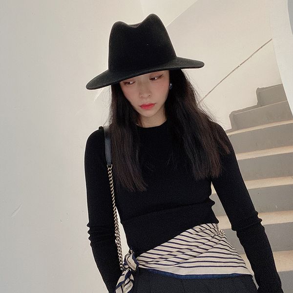 

ins brand new fashion woolen basin fisherman's hat for autumn and winter women's casual simple and versatile felt hat klwe, Blue;gray