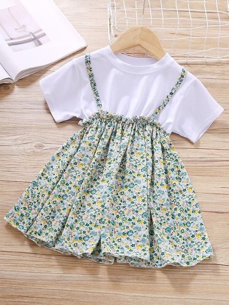 

toddler girls 2 in 1 ditsy floral swing dress she, Red;yellow