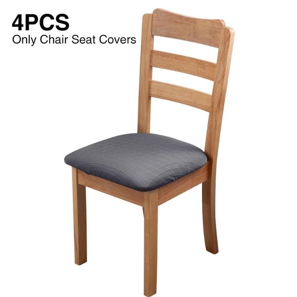 

chair covers 4pcs non slip kitchen jacquard stretch furniture protector washable soft dining room seat cover with ties fashion printed