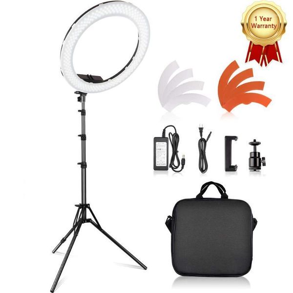 

travor 18 inch pgraphy ring lamp 55w round lamp 3200k 5500k 240 leds makeup ring light for camera p studio phone1