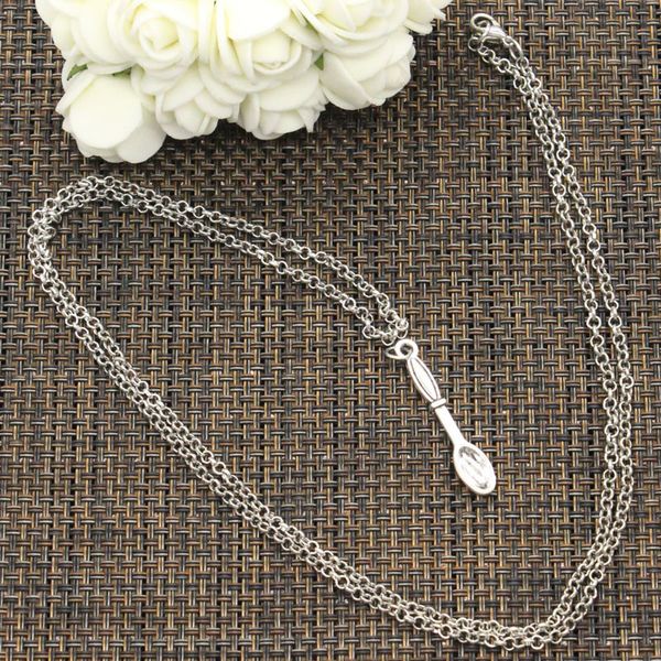

tibetan silver color pendant spoon choker charm short long diy necklace factory price handmade jewelry z22i