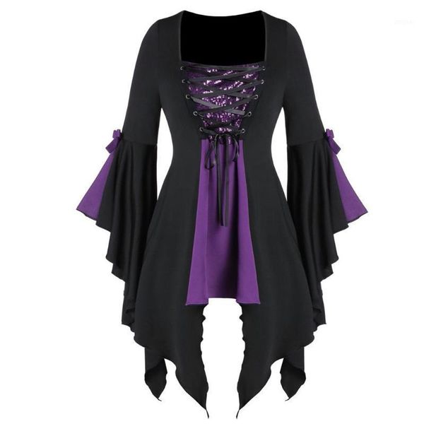 

halloween gothic sweatshirt womens vampire sequined insert butterfly sleeve pullover autumn cool female clothes #t2g1, White