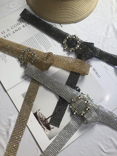 

belts 2021 cinturon mujer fashion rhinestone belt net luxury bright diamonds wild pvc inlay accessories ladies for dresses, Black;brown