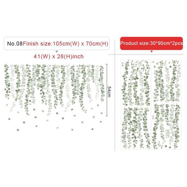 

nordic green leaf wall sticker for bedroom living room decor 3d tile stickers vinyl wall decals wallpaper home de wmtddq