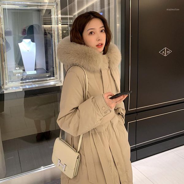 

women's down & parkas women's winter jacket real fur collar 90% white duck female jackets and coats woman mujer chaqueta wpy9721, Black