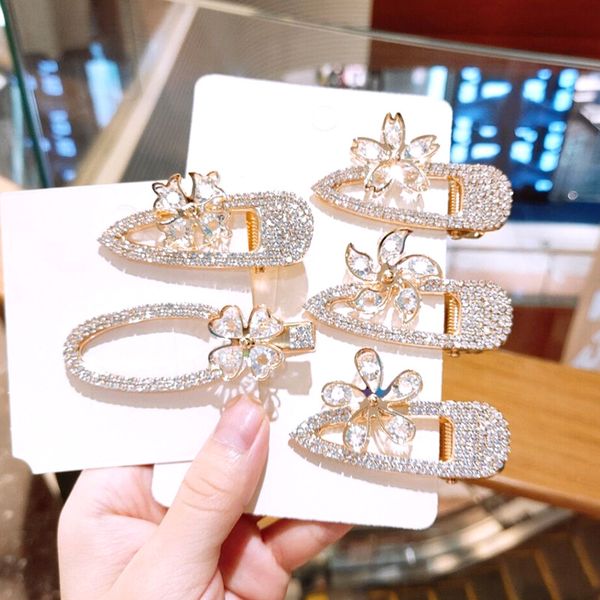 

shining rhinestone alligator hair clips bling crystal duck bill hair barrettes sparkly hairpins fashion accessories for women kimter-k442fa