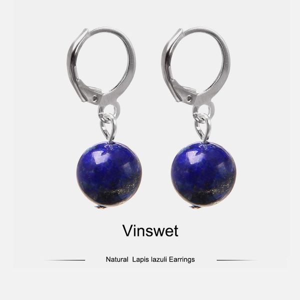 

natural lapis lazuli drop серьги натуральные драгоценные камни минималистичные чайники для женщин ювелирные изделия серьги серьги данкоселик, Silver