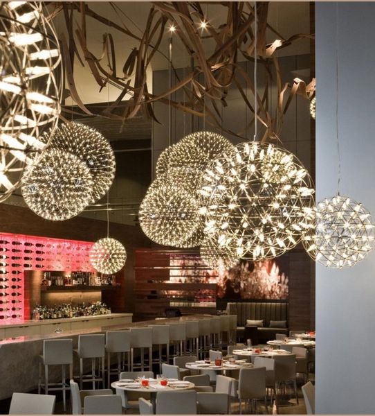

modern brief loft spark ball led pendant light fixture firework ball stainless steel pendant lamps home deco lighting 110-240v