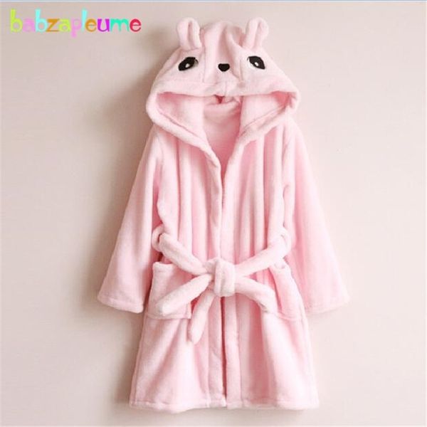 

autumn winter baby girl bathrobes kids dressing gown soft flannel warm cartoon hooded children robe towel toddler boys clothes 201104, Blue;red