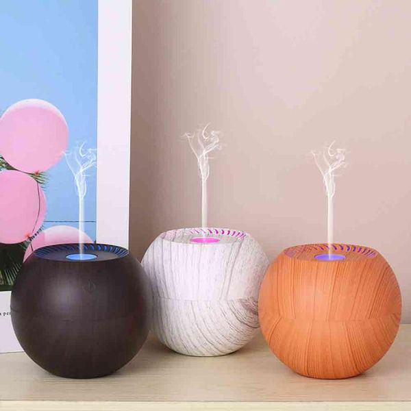 

electric air humidifier essential aroma oil diffuser ultrasonic wood grain humidifier usb home mini mist maker