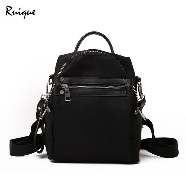 

backpack style ruique fashion ladies luxury nylon girls simple casual pure color travel bag women england backpacks