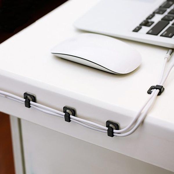 

18pc cable cord wire line organizer clips fixer fastener tidy holder desk wall organiser tie fixer organizer line adhesive clamp