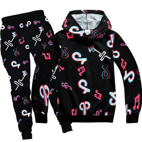 

tik tok fashion 2 штуки толстовки с капюшоном детские tiktok cousssuit брюки набор толстовки и разум для девочки для подростков, White