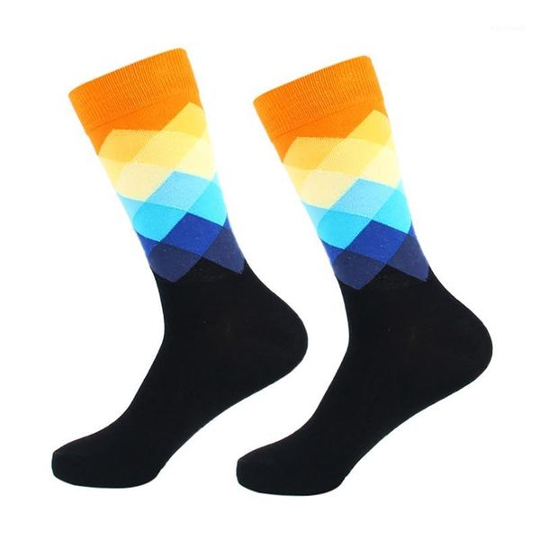

casual socks comfortable diamond durable printed cotton blend dress hosiery footwear accessories1, Black