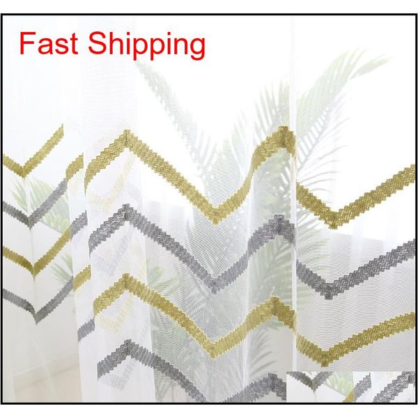 

customzied nordic european cotton linen curtain for living room modern yellow grey splicing geometric patter qylaox packing2010