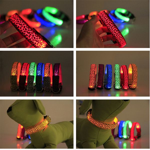 

светодиодный светлый кот мигающий нейлон шеи освещает тренировочный воротник для собак 8 цветов домашних животных