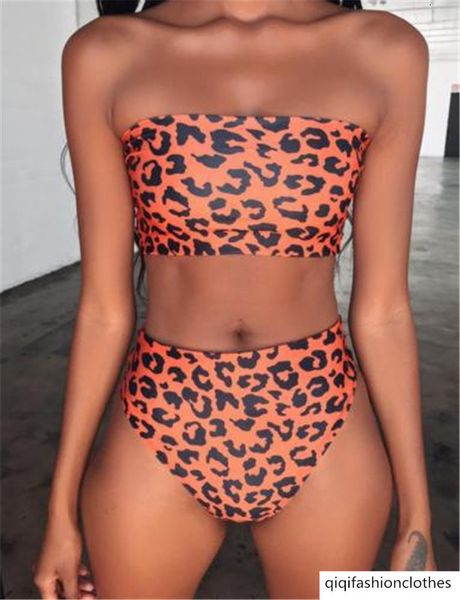 

2020 single bra leopard snake split triangle bikini swimsuit for women, White;black
