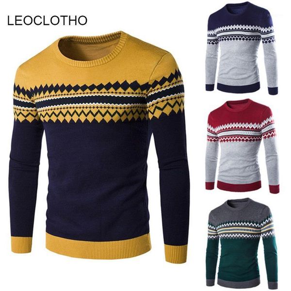 

leoclotho sweater men o-neck print thin cotton sweater knitted pullover men winter warm clothes for 2019 spring1, White;black