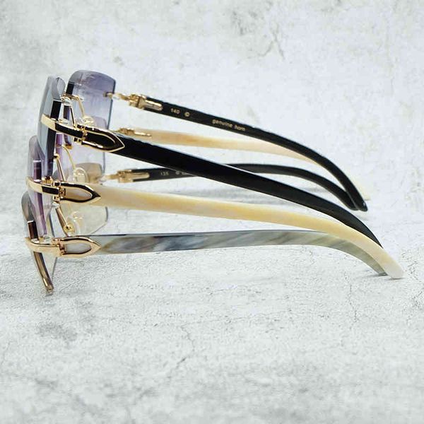 

2022 factory wholesale model genuine buffalo horn women mens vintage trendy sun buffs glasses sunglasses, White;black