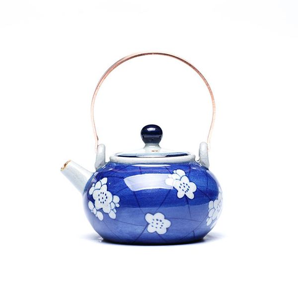 

blue and white porcelain hand painted teapot copper bonsai ice cracker cold water bottle jingdezhen kung fu tea sets wmtype